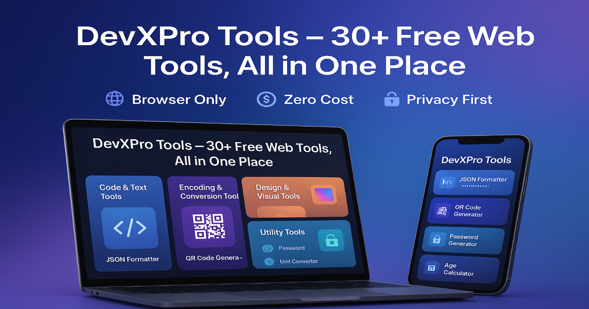 DevXPro Tools - Free Developer & Utility Tools